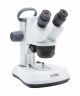 Digital stereomicroscope, fixed arm, 10x-20x-40x, touch panel, 3 MP camera, rech. battery